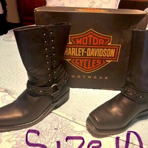 Black Harley Davidson Riding Boots. Size 10